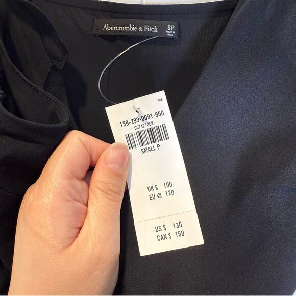 Abercrombie & Fitch Black Thigh High Slit Dress Size Small - Picture 6 of 7